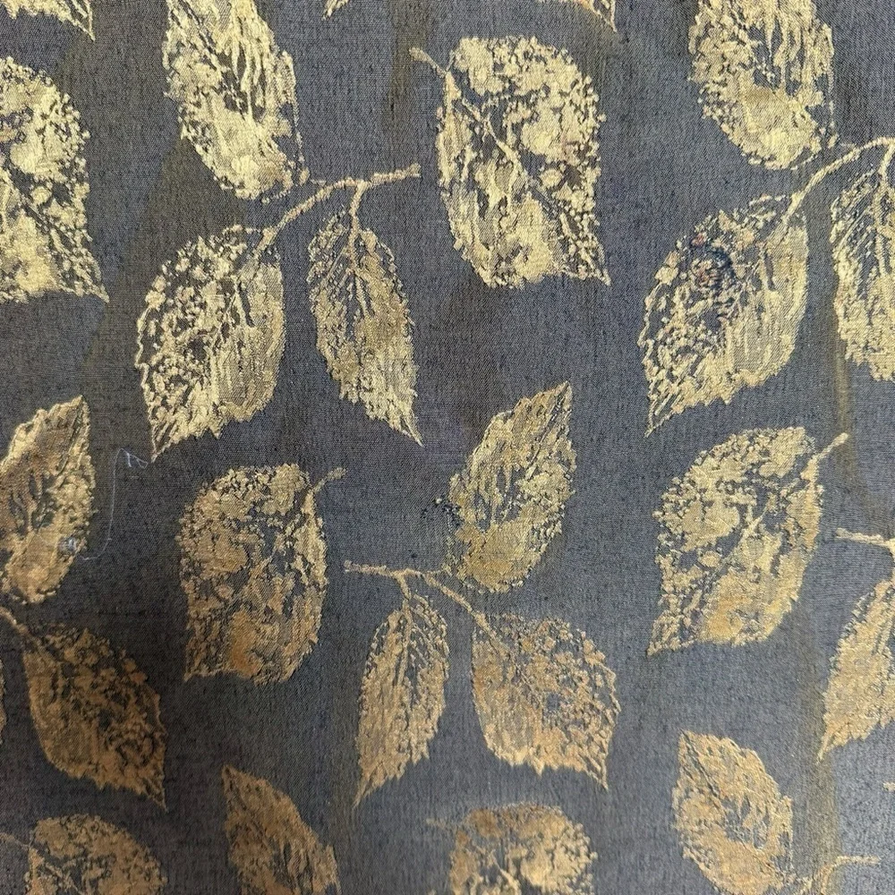 Bloomingdale’s Made In Italy Silk and Wool Scarf With Leaf Motif Golden Yellow